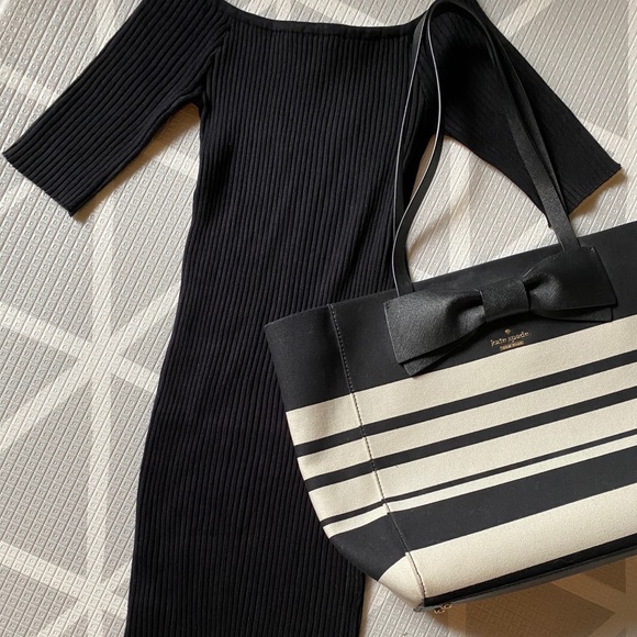 WILA Black Off the Shoulder Bodycon Mini Dress - Picture 6 of 6